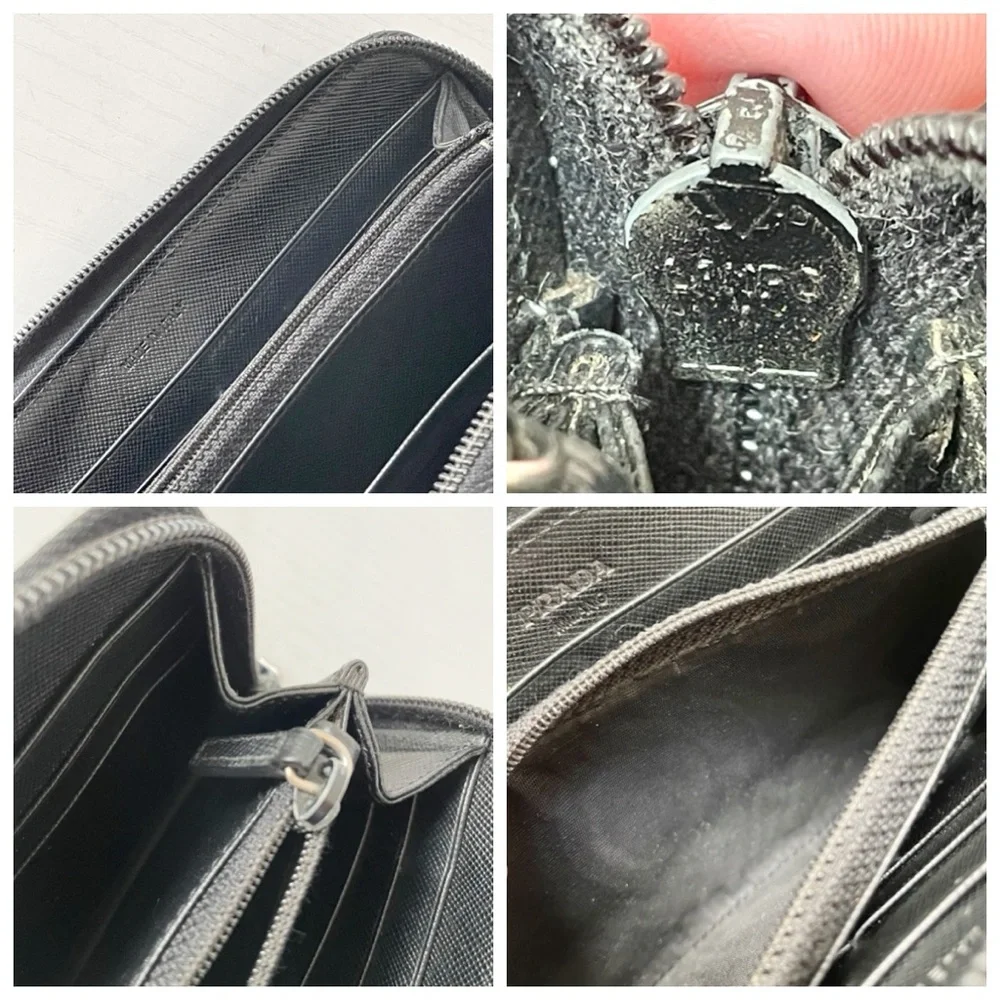 Authentic Prada Black Saffiano Leather Zip-Around Wallet - Picture 7 of 11